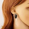 Stud Earrings UDDEIN Fashion Earring Multi Layer Tassel Black Acrylic Gem For Women Accessories Vintage Party Jewelry Wholesale