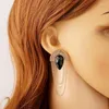 スタッドイヤリングUddein Fashion Earringマルチレイヤータッセル女性アクセサリー用ブラックアクリルジェムヴィンテージパーティージュエリー卸売