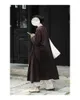 Kvinnors trenchockar Autumn och Winter Hand Pleated High Count Cotton Maillard Windbreaker Dress Large Loose Coat kjol A0805