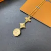 Luxury Designer Necklace Real Gold Plated Brand Flower Brass Copper Necklaces Choker Chain Letter Pendant Fashion Womens Wedding J206m