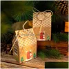 Julekorationer 24st DIY Candy Boxes Rope House Shape Present Box Year Drop Delivery Home Garden Festive Party Supplies DHCOI