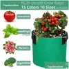 Plantenbakken Potten 16 Kleuren 1--20 Gallons Ronde Niet-geweven Stof Kweekzakken Met Handvatten Economische Tuin Plantcontainers Bloemen plan Dhsz0