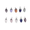 Pendanthalsband 3st/Lot Charms Natural Agates Hexagonal Mix Color Stone For DIY Jewelry Necklace Accessory 6x14mm
