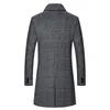 Misto lana da uomo Uomo Trench in cashmere Plaid Giacche lunghe invernali Alta qualità Business casual maschile 4XL 231017