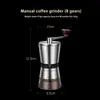 Moedores de café manuais Moedor de café manual Home Moinho de café portátil com rebarbas de cerâmica 6/8 Configurações ajustáveis Ferramentas de manivela portátil 231018