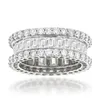 vecalon Eternity Promise Ring 925 sterling Silver Full Diamonds cz Engagement Wedding Band Rings For Women Party Jewelry280g