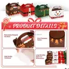 Christmas Decorations Treat Boxes Santa Elf Snowman Elk Xmas Cardboard Present Candy Cookie With Handles Holiday Party Favor S Mxhom Dhmu6