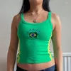 Женские майки, сексуальная одежда Y2k, бразильский принт 90-х годов, топ на бретельках в стиле эмо-панк, укороченный топ в стиле гранж, винтажный готический женский летний корсет, майка для малышей