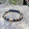 SN0378 Make You Uneft Beaded Bracelet Man Tiger Eye Gold Buddha Bracelet Lave Stone Jewelry Mala Jewelry Bracelets243M