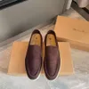 Loro mocassins Sapatos casuais masculinos LP pianos planos de cano baixo camurça Couro de vaca oxfords Mocassins verão caminhada conforto mocassim slip on mocassim sola de borracha apartamentos EU35-46 H FMPD