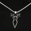 Pendant Necklaces Stainless Steel Angel Moon Goddess Necklace Women's Jewelry Initial Charms Long Distance Relationship Gifts Romantic Emo