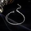 Link Bracelets VENTFILLE Silver Color Bracelet For Women Girl Elegant Design 3 Layers Chain Party Jewelry 925 Stamp Birthday Gift Dropship