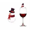 Décorations de Noël 10 pièces ensemble tasse de noël carte décorations de noël pour la maison chapeau de père noël verre à vin décor ornements Navidad Noel année 231017