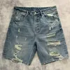 Blaue schwarze Jeans-Shorts, modische Herren-Shorts, knielang, Y2k-Vintage-Marken-Shorts