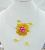 Spanker Zarif !! Harika I SEVİYORUM Brezilyalı Yarı Değerli Taşlar Çiçek Kolyesi Klasik Bohem Takı 19 "