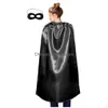 110 Cm plaine Adt fête Capes et masque ensemble 10 couleurs Option vacances faveur Cosplay super-héros Cape costume livraison directe