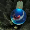 New Sublimation Blanks LED Acrylic Christmas Ornaments With Red Rope For Christmas Tree Decorations Wholesale 1018