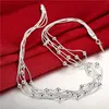 Women's Sterling Silver Plated Five-line light bead Tennis necklace GSSN213 fashion lovely 925 silver plate jewelry Graduated177C