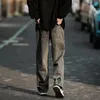 Erkek Hoodies Sweatshirts y2k çiçek işlemeli bol kot pantolon 2023 Streetwear Amerikan gündelik denim geniş bacak pantolon hombre düz pantolon 231018