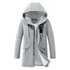 Parkas masculinas para baixo inverno com capuz blusão casaco engrossado forro de lã jaqueta com zíper casaco de comprimento médio 231017