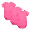 Rompertjes 3 Stuk/partij Baby Body Katoenen Baby Body Korte Mouw Kleding Soortgelijke Jumpsuit Cartoon Gedrukt Jongen Meisje