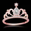 Nowy przybycie styl mody Wspaniały korona Rose Gold wypełnione pierścionki zaręczynowe dla kobiet pełne CZ cyrkon anel feminino254u