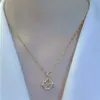 Fashion ladies crown necklace pendant collarbone chain female light luxury simple INS white stone necklace party jewelry