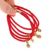 Charm Bracelets Jesus Religion Cross Pendant Bracelet Couple Red Cord String Wax Rope Paired For Women Men278T