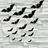 Decorative Flowers 16pcs Halloween 3D Black Bat Wall Stickers Removable DIY Decal Party Decoration Horror Bats