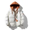 Hommes vers le bas Parkas mode à capuche courte femmes hiver surdimensionné veste coton rembourré manteau femme lâche pardessus décontracté 231018