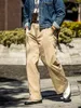 Мужские брюки осень-зима Ретро хаки Свободные прямые укороченные длинные старинные повседневные уличные съемки винтажные