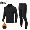 Mens Roupa Interior Térmica Aismz Inverno Homens Menino Esporte Quente Primeira Camada Rashgard Fleece Compressão Secagem Rápida Segunda Pele Long Johns 231018