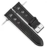 Watch Bands Onthelevel Handmade Breathable Strap Belts 18mm 20mm 22mm 24mm Genuine Leather Black Soft Wist Bracelet Band