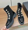 shoes Knight Boots beaded buckle low heel Fashion Boots ankle luxury designers shoe factory footwear