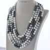 Anhänger Natürliche 7-8mm Weiß Grau Schwarz Süßwasser Runde Akoya Perlen Halskette 36-100''
