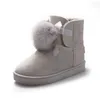 Top Boots Baby's Samma mocka Imitation Ball Snow Boots Women's Thick Velvet Inner Höjande student Söta korta bomullsskor