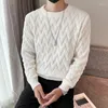 Pulls pour hommes Hommes Blanc O-Collier Vêtements Pull d'hiver Manteaux Solide Pull rayé S Turtleneck Automne S-3XL