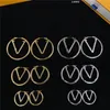 Chic Women Golden Letter Earrings Silver Pendant Charm Studs Ladies Date Party Elegant Jewelry Christmas Gift260T