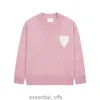Mode Amisweater Parijs Trui Heren Designer Gebreide Shirts Lange Mouw Franse High Street Geborduurd Een Hart Patroon Ronde Hals Truien Heren Dames Am S-XLS1BI
