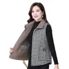 Gilets pour femmes Mode Hiver Épaissi Plaid Coton Gilet Top Gilet Agneau Polaire Deux Côtés Portant Chaud Manteau D'extérieur Occasionnel