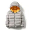 Manteau en duvet de haute qualité pour enfants, vestes en duvet de canard, manteaux d'hiver à capuche ultra légers pour garçons et filles, parkas bouffantes coupe-vent portables 14T 231017