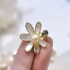 22091108 Diamondbox -Jewelry brooch pin gold 7-8mm akoya mother of pearl wild flower 18k rose gold plated pendant charm gift idea 232n