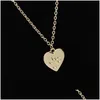 Pendant Necklaces Women Dog Paw Pendant Necklace Heart Shape Fashion Personality Simple Alloy Love Gold Sier Color Link Chain Jewelry Dhtq7