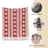 Schals Weihnachten rot karierter Schal für Damen Winter Herbst Pashmina Schals und Wickeljahr Geometrie langer Schal Alltagskleidung