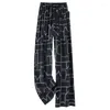 Indumenti da notte da uomo Abbigliamento Pantaloni Pigiama maschile Morbido pigiama a pelo Pantaloni Uomo Home Pigiama Plaid Estate Pantaloni da notte 2023