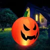 1PCハロウィーンのインフレータブル、24インチのハロウィーンの装飾ビルトインバッテリー搭載リモートコントロール色の変化LEDライト付きの爆破パンプキン