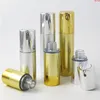 12 x 15ml 30ml 50ml Aluminum Airless lotion Pump Bottle 1OZ Container 30ML Lotion Packaging Gold Silver Colorgood Vione