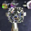 Cluster Rings Wong Rain Luxury 925 Sterling Silver 10 CT Asscher Cut Created Moissanite Gemstone Diamonds Wedding Engagement Ring 338H