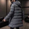 Homens para baixo parkas luxo inverno roupas masculinas grosso quente midlength algodão jaqueta com capuz acolchoado casaco jovem estudante casual 231017