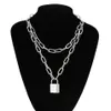 Chaînes Punk Pull Chaîne Pour Hommes Et Femmes Double Serrure Collier Personnalité Tempérament Multicouche Cadenas Joker12280